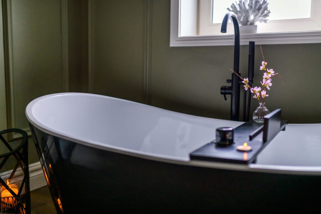 Detailed shot of bathroom interior – Cloyne Farmhouse Part Two project, designed by AK Interior, Cork, Ireland.