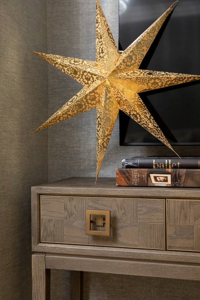 Gold star-shaped décor on a side table – Blarney Residential, AK Interior, Cork