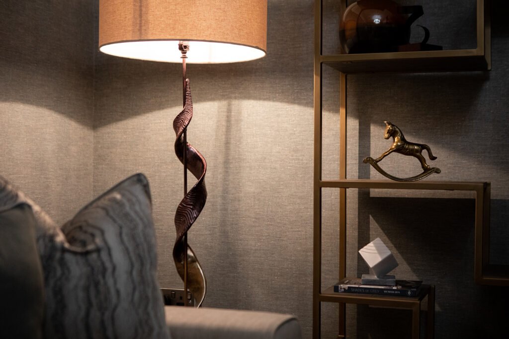 Decorative spiral sculpture on a side table – Blarney Residential, AK Interior, Cork