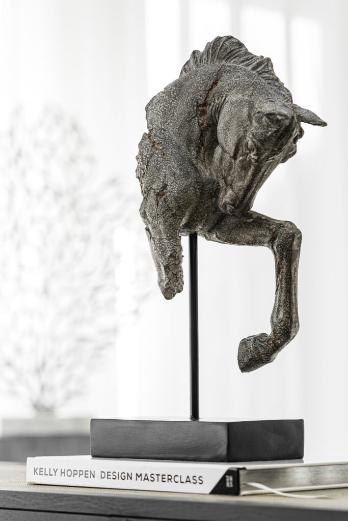 Decorative horse sculpture in the interior – Moneygurney Road Part One, AK Interior