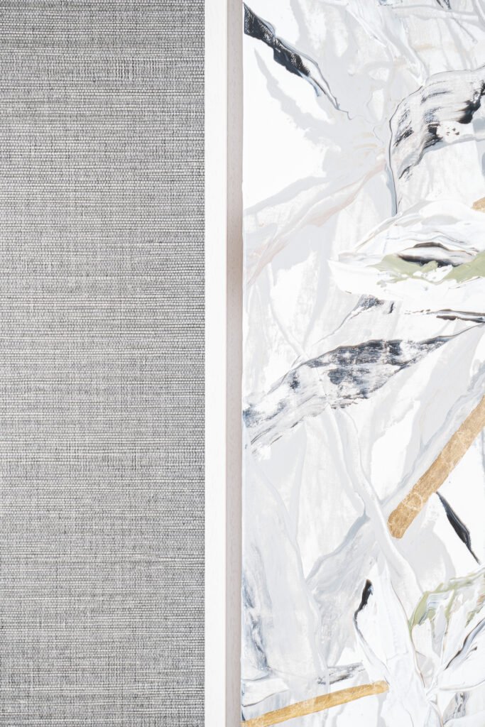 Detailed view of textured wall and subtle metallic accents – Luxury Living Room Part Two by AK Interior.