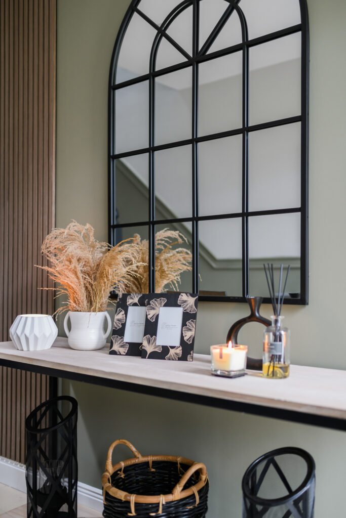 Decorative interior accents: vases, diffuser, and candle – Whitegate Holiday Home, AK Interior, Cork