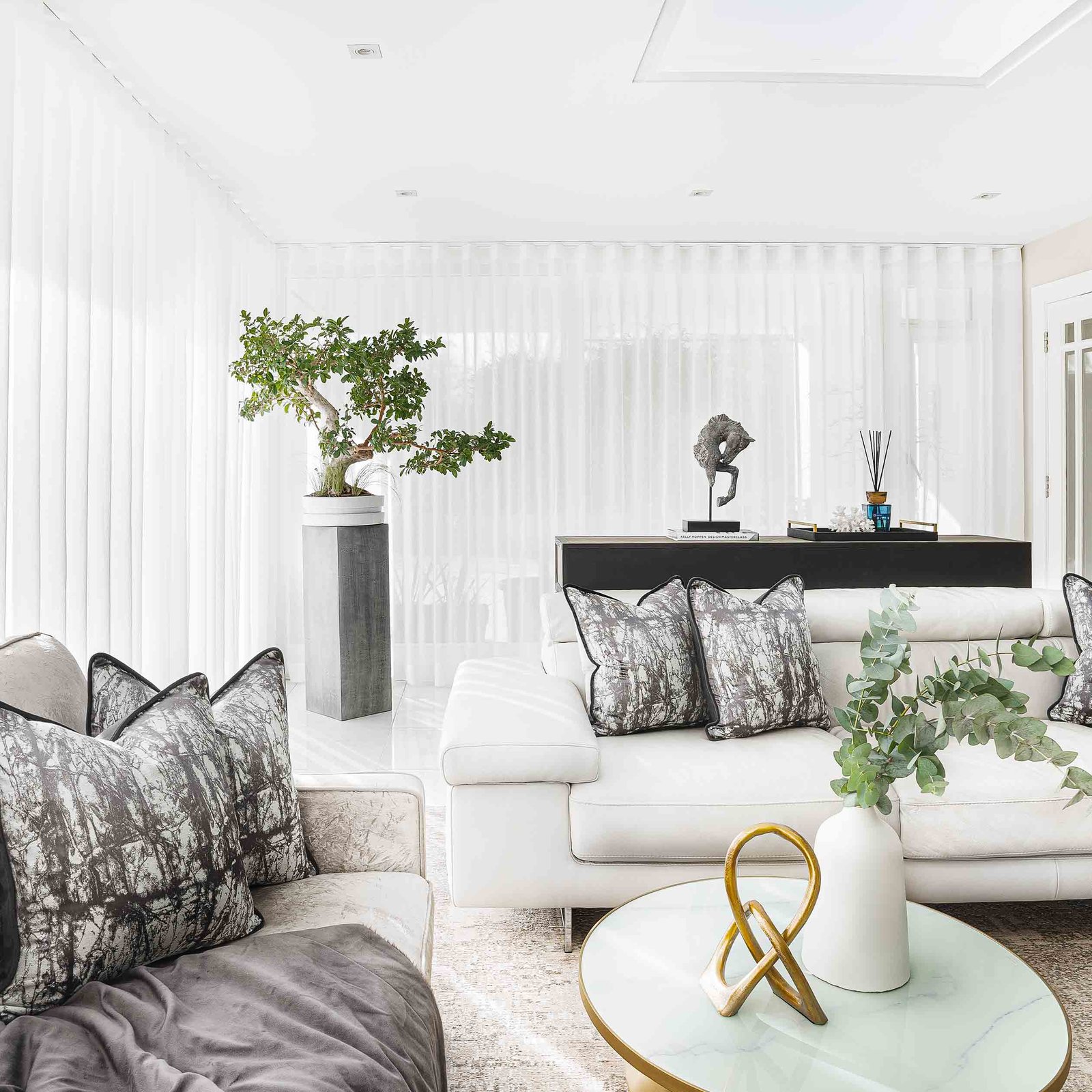 Moneygurney Road Part One living room with soft drapery and neutral palette | residential interior by AK Interior, Cork Ireland